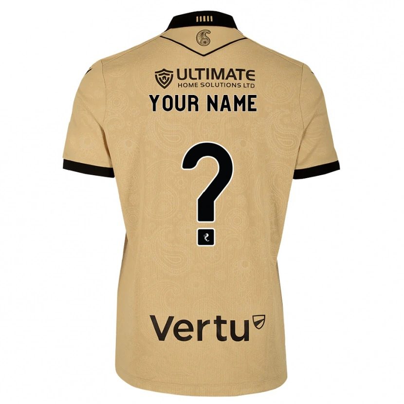 Danxen Kinderen Uw Naam #0 Burlywood Zwart Uitshirt Uittenue 2026/27 T-Shirt