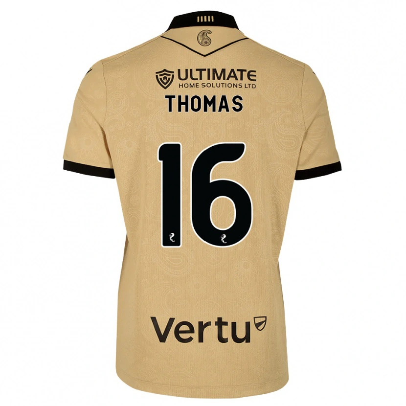 Danxen Kinderen Luke Thomas #16 Burlywood Zwart Uitshirt Uittenue 2026/27 T-Shirt