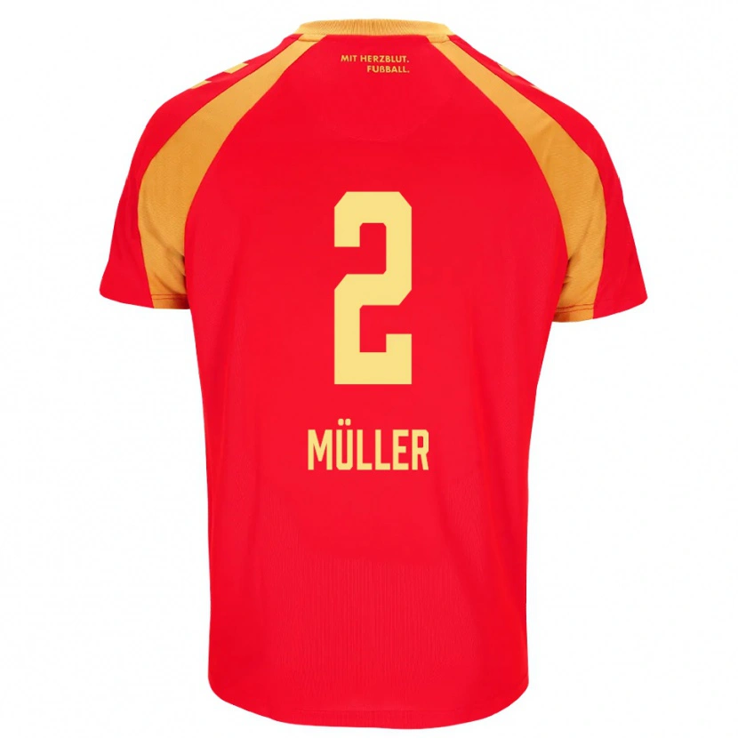 Danxen Kinderen Ruben Müller #2 Rood Oranje Zwart Uitshirt Uittenue 2026/27 T-Shirt