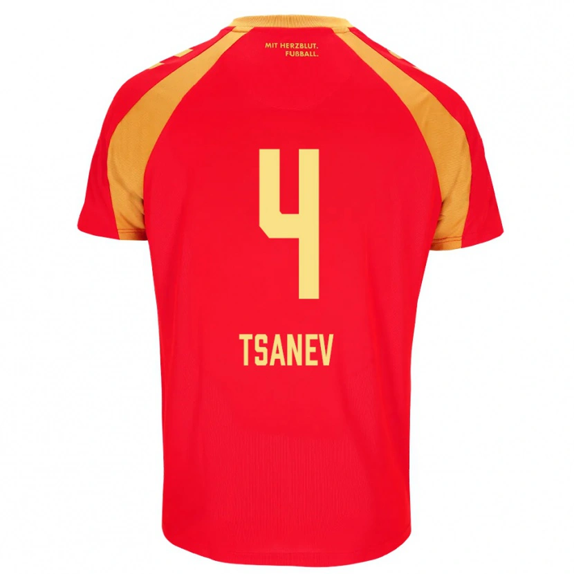 Danxen Kinderen Simeon Tsanev #4 Rood Oranje Zwart Uitshirt Uittenue 2026/27 T-Shirt