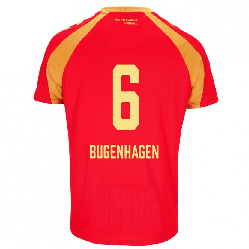 Danxen Kinderen Julius Bugenhagen #6 Rood Oranje Zwart Uitshirt Uittenue 2026/27 T-Shirt