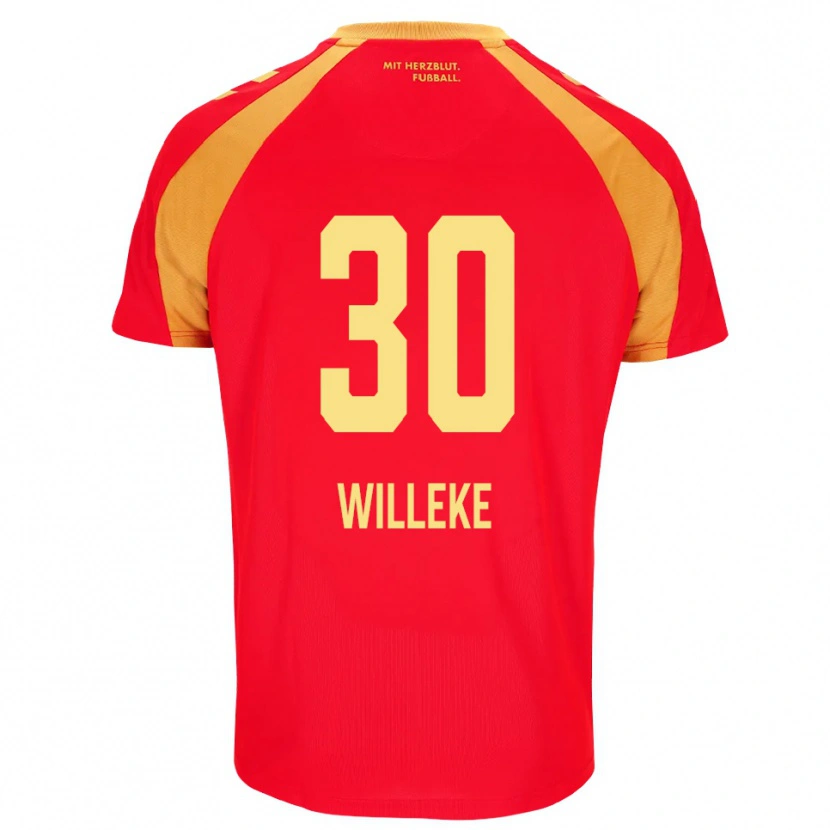 Danxen Kinderen Nico Willeke #30 Rood Oranje Zwart Uitshirt Uittenue 2026/27 T-Shirt