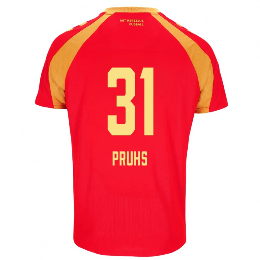 Danxen Kinderen Florian Pruhs #31 Rood Oranje Zwart Uitshirt Uittenue 2026/27 T-Shirt