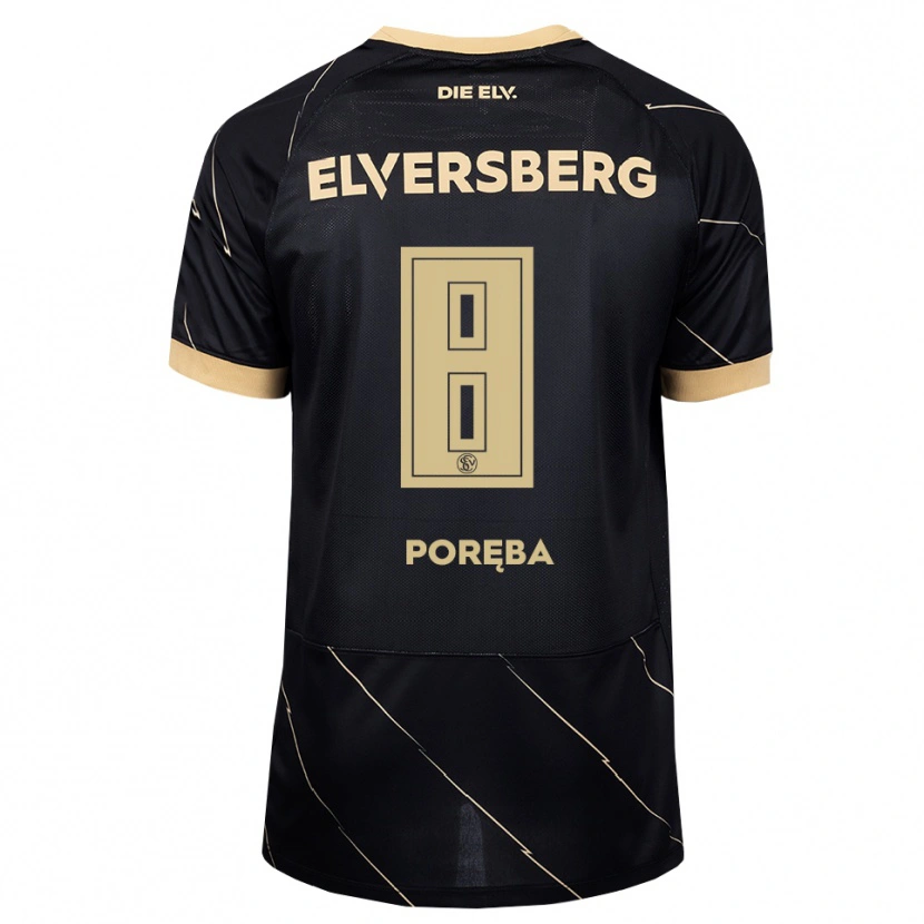 Danxen Kinderen Lukasz Poreba #8 Zwart Bruin Uitshirt Uittenue 2026/27 T-Shirt