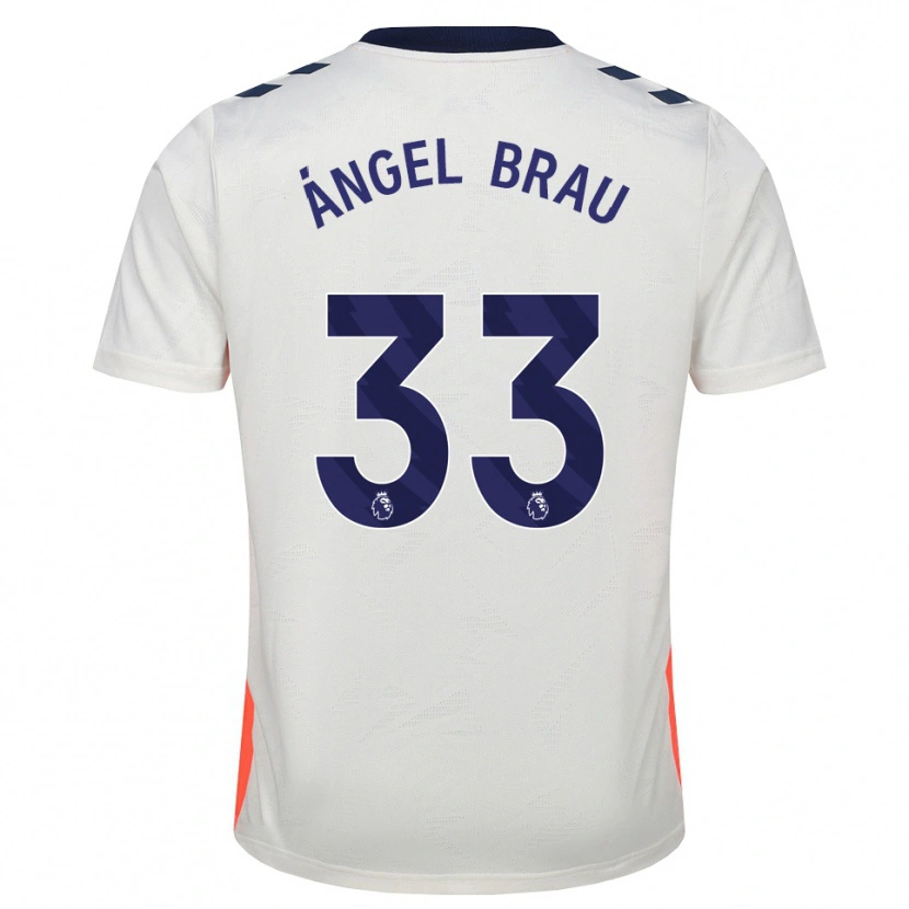 Danxen Kinderen Miguel Ángel Brau #33 Wit Oranje Koninklijk Blauw Uitshirt Uittenue 2026/27 T-Shirt