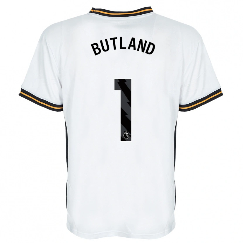 Danxen Kinderen Jack Butland #1 Wit Oranje Zwart Uitshirt Uittenue 2026/27 T-Shirt
