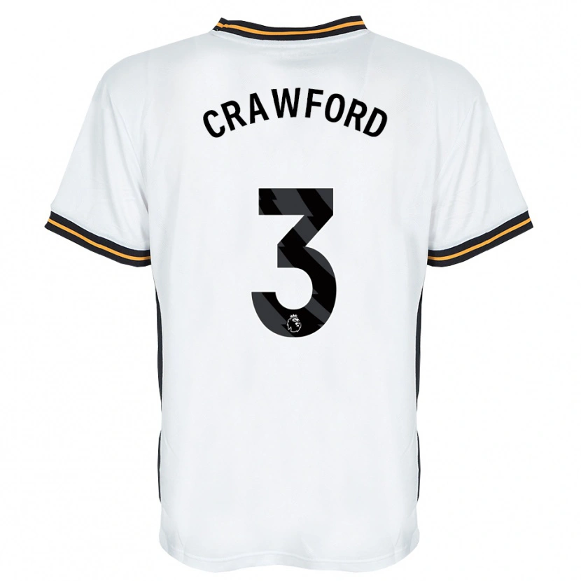 Danxen Kinderen Jude Crawford #3 Wit Oranje Zwart Uitshirt Uittenue 2026/27 T-Shirt