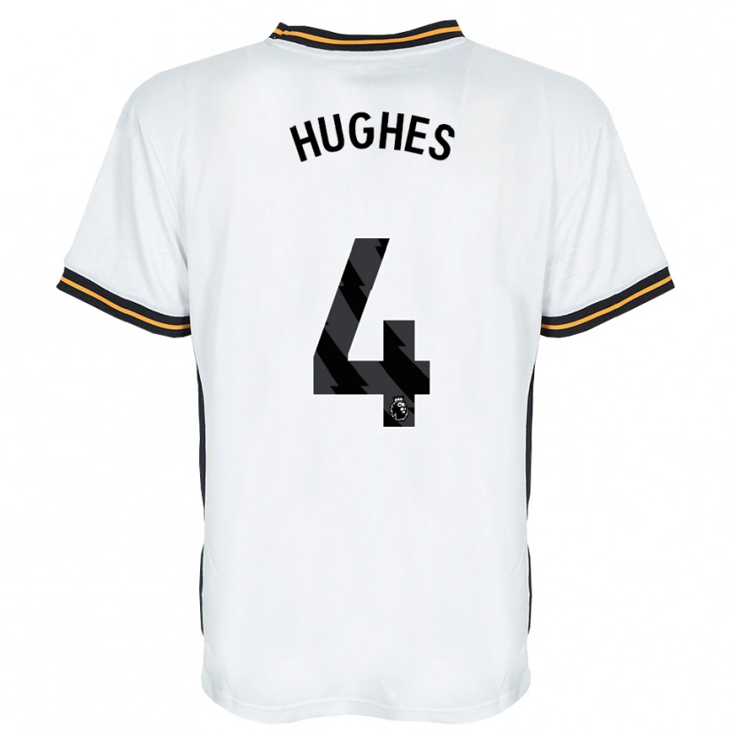Danxen Kinderen Charlie Hughes #4 Wit Oranje Zwart Uitshirt Uittenue 2026/27 T-Shirt
