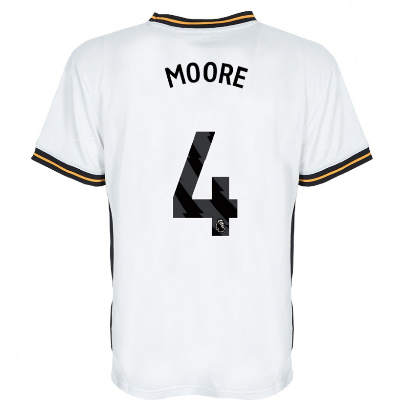 Danxen Kinderen Bobby Moore #4 Wit Oranje Zwart Uitshirt Uittenue 2026/27 T-Shirt