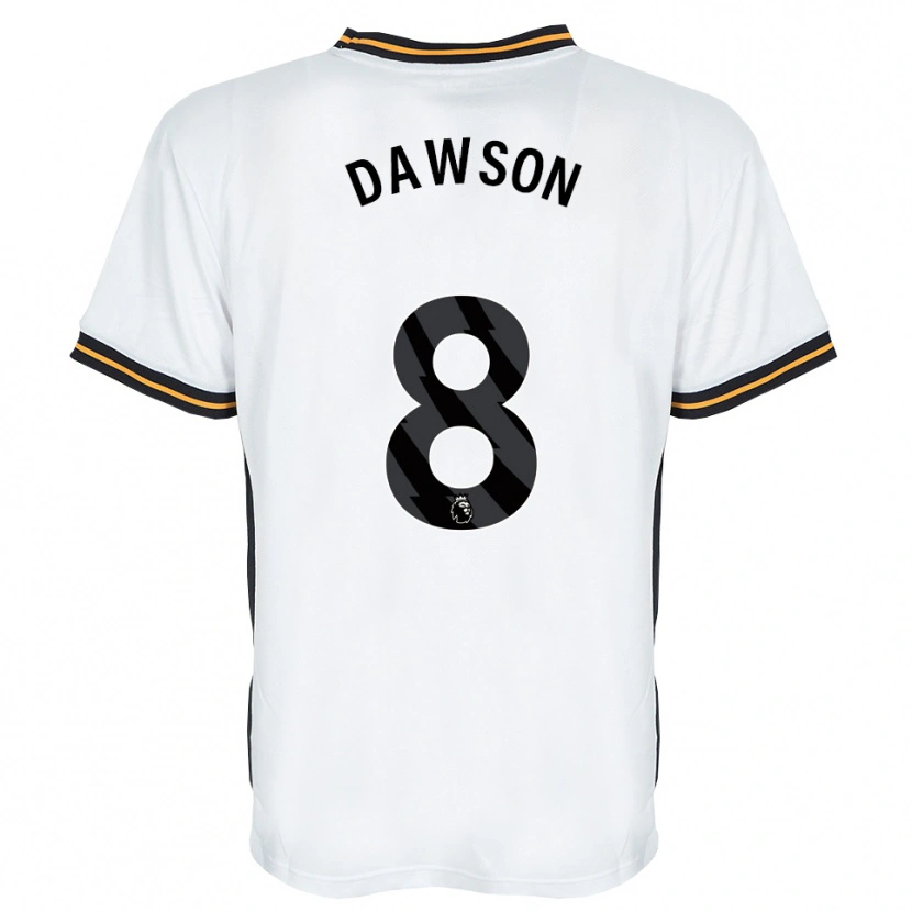 Danxen Kinderen Lucas Dawson #8 Wit Oranje Zwart Uitshirt Uittenue 2026/27 T-Shirt