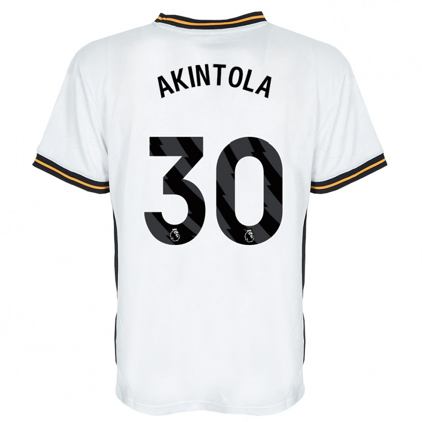 Danxen Kinderen David Akintola #30 Wit Oranje Zwart Uitshirt Uittenue 2026/27 T-Shirt