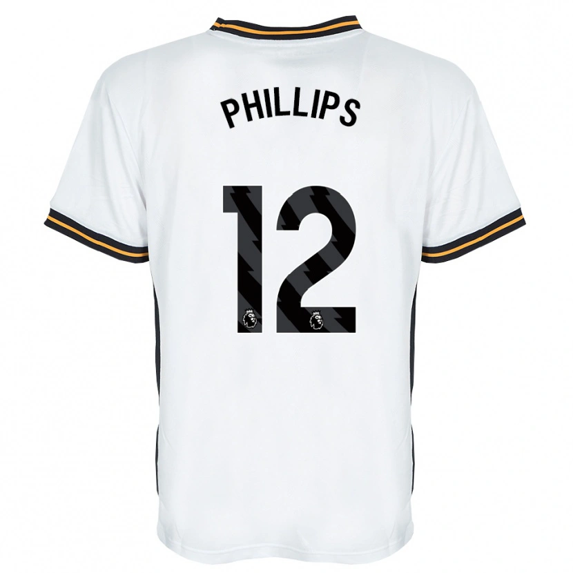 Danxen Kinderen Dillon Phillips #12 Wit Oranje Zwart Uitshirt Uittenue 2026/27 T-Shirt