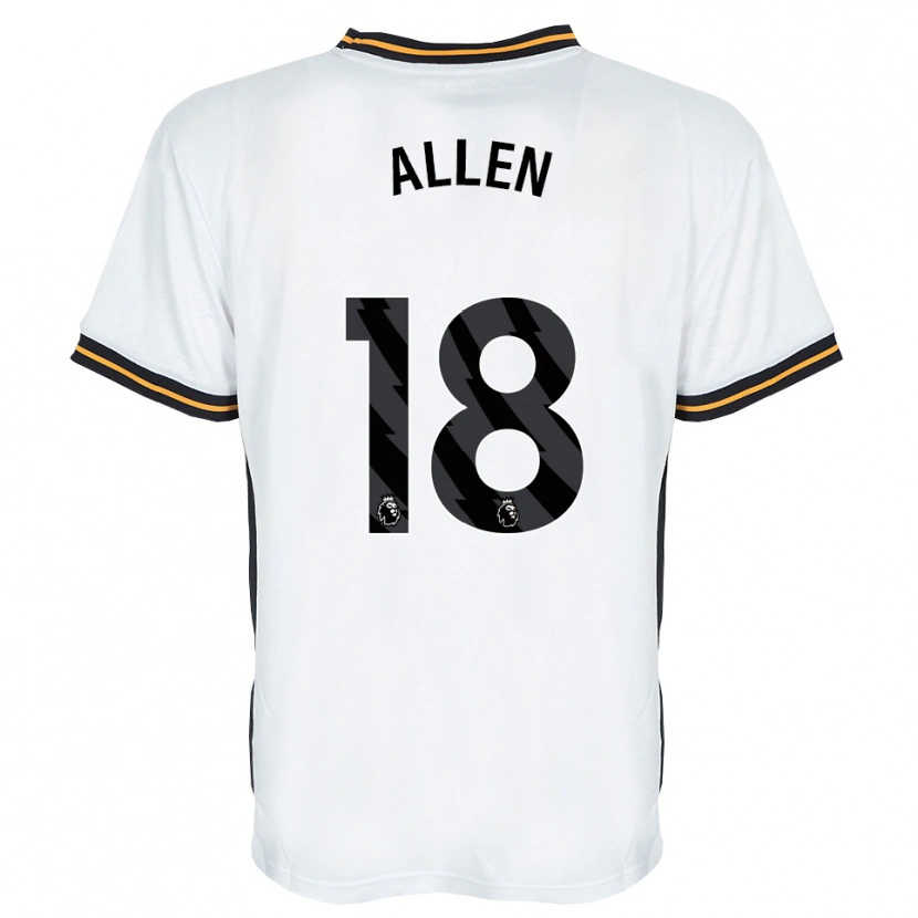 Danxen Kinderen Aaliyah Allen #18 Wit Oranje Zwart Uitshirt Uittenue 2026/27 T-Shirt