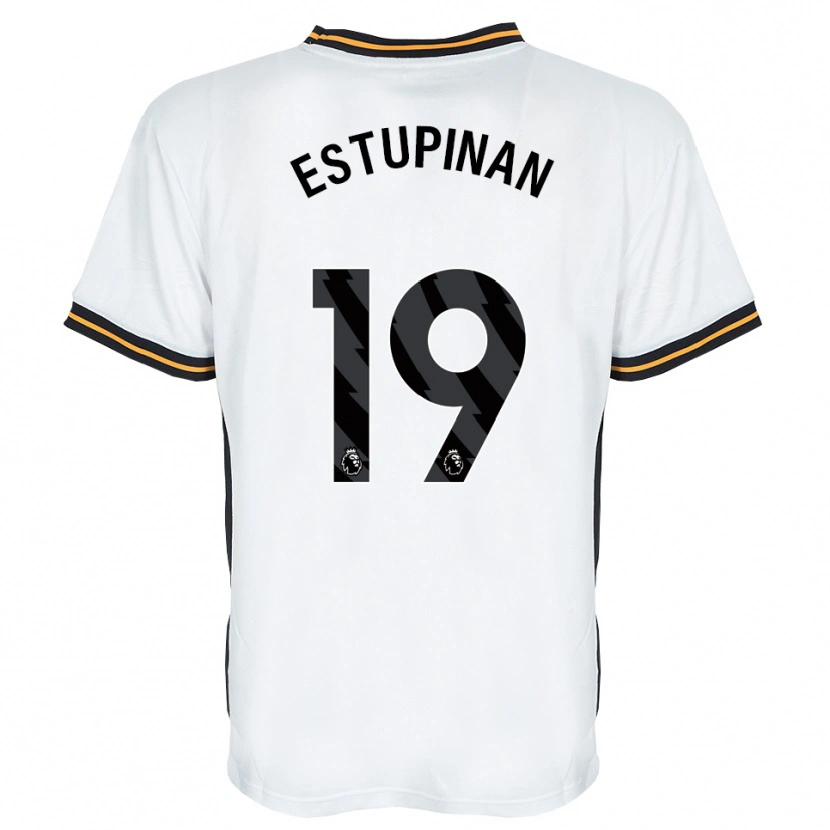 Danxen Kinderen Óscar Estupiñán #19 Wit Oranje Zwart Uitshirt Uittenue 2026/27 T-Shirt