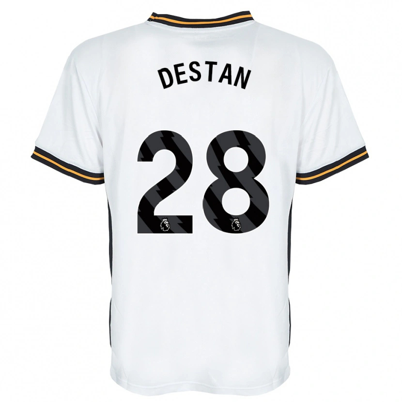Danxen Kinderen Enis Destan #28 Wit Oranje Zwart Uitshirt Uittenue 2026/27 T-Shirt
