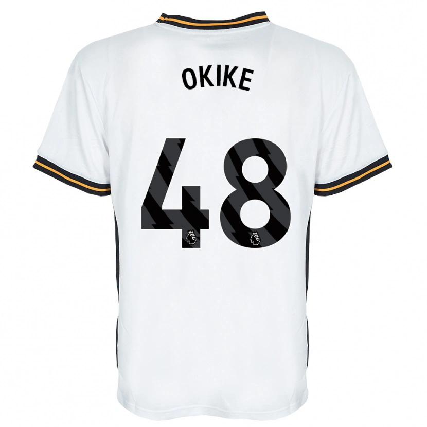 Danxen Kinderen Calvin Okike #48 Wit Oranje Zwart Uitshirt Uittenue 2026/27 T-Shirt