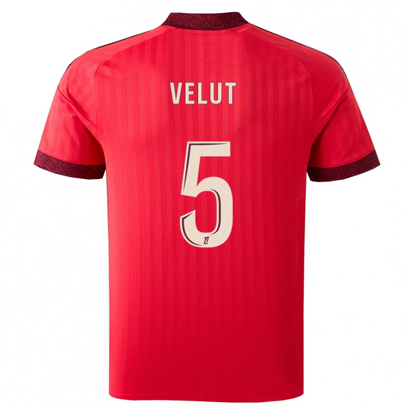 Danxen Kinderen Nolan Velut #5 Burgundy Rood Wit Uitshirt Uittenue 2026/27 T-Shirt
