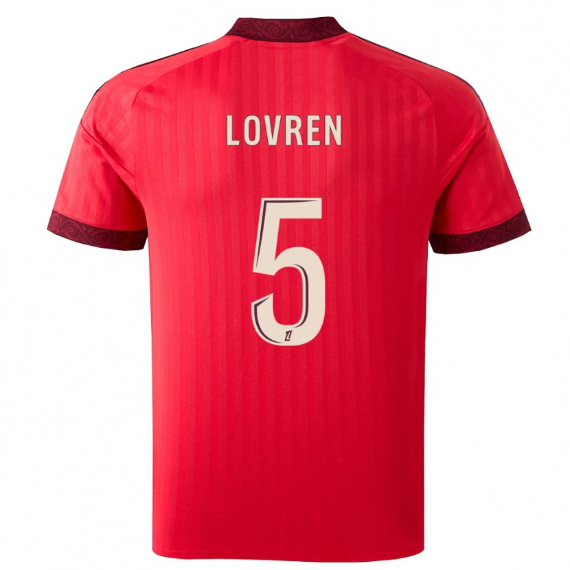 Danxen Kinderen Dejan Lovren #5 Burgundy Rood Wit Uitshirt Uittenue 2026/27 T-Shirt