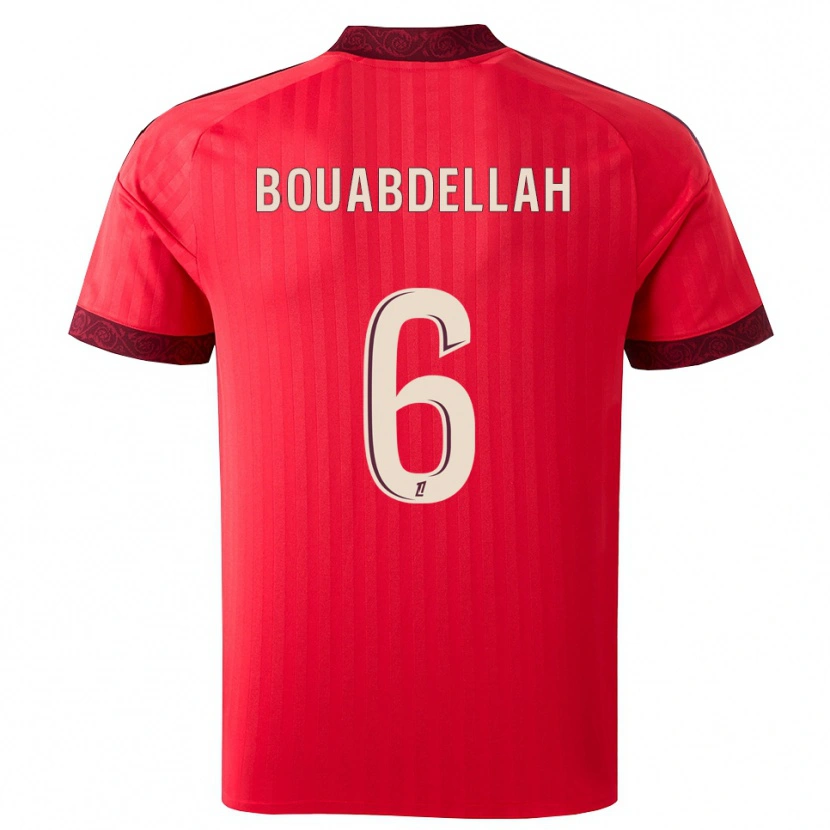 Danxen Kinderen Jalis Bouabdellah #6 Burgundy Rood Wit Uitshirt Uittenue 2026/27 T-Shirt