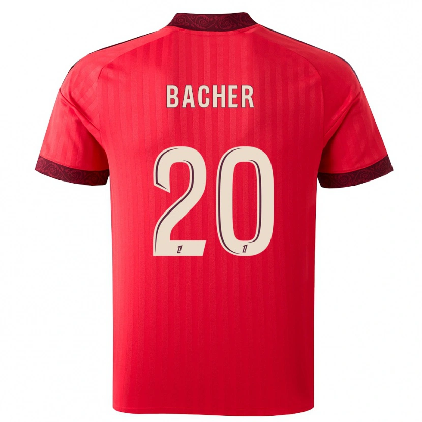 Danxen Kinderen Felix Bacher #20 Burgundy Rood Wit Uitshirt Uittenue 2026/27 T-Shirt