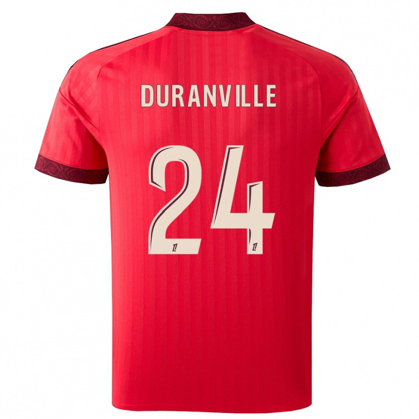 Danxen Kinderen Julien Duranville #24 Burgundy Rood Wit Uitshirt Uittenue 2026/27 T-Shirt