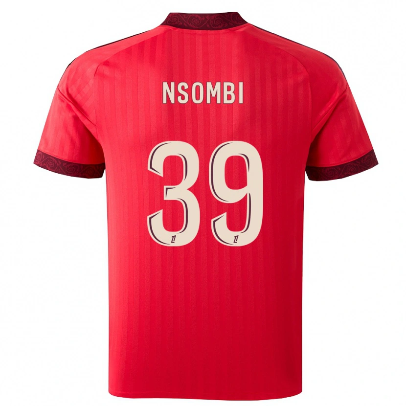 Danxen Kinderen Gael Nsombi #39 Burgundy Rood Wit Uitshirt Uittenue 2026/27 T-Shirt