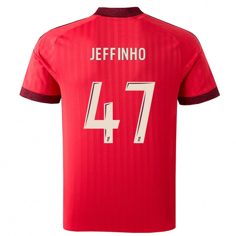 Danxen Kinderen Jeffinho #47 Burgundy Rood Wit Uitshirt Uittenue 2026/27 T-Shirt
