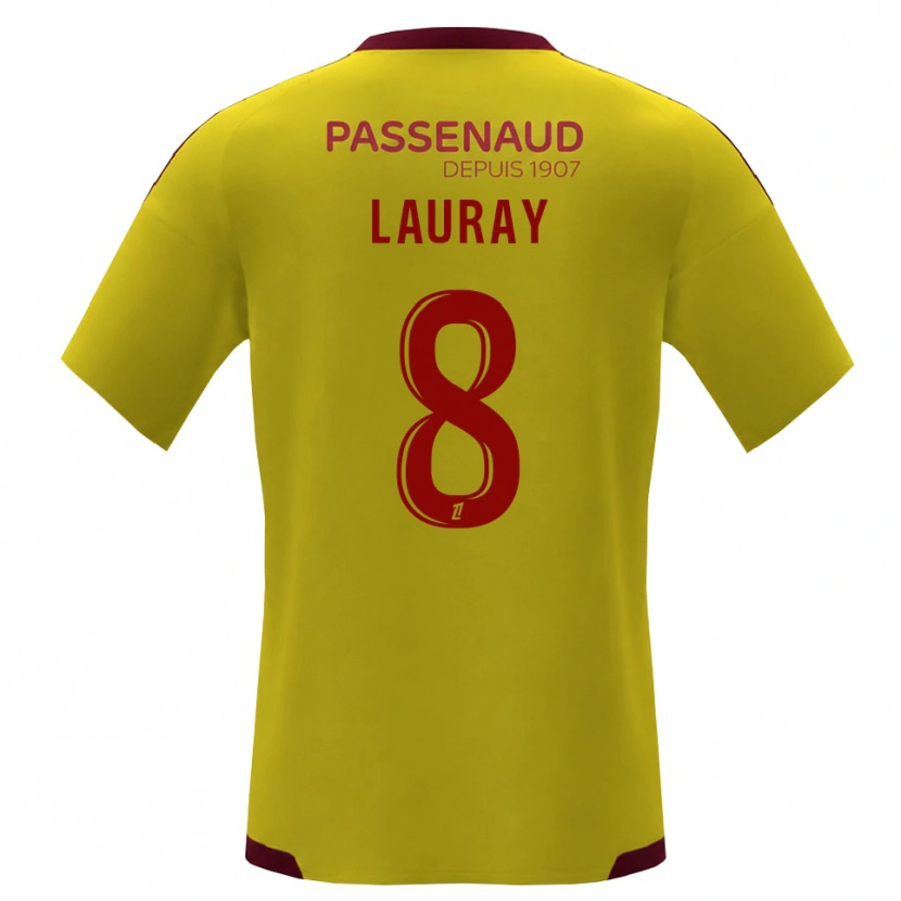 Danxen Kinderen Alexandre Lauray #8 Geel Rood Groen Uitshirt Uittenue 2026/27 T-Shirt