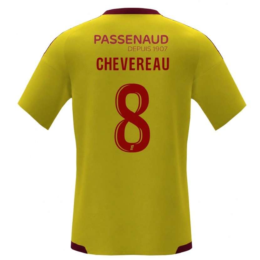 Danxen Kinderen Arthur Chevereau #8 Geel Rood Groen Uitshirt Uittenue 2026/27 T-Shirt
