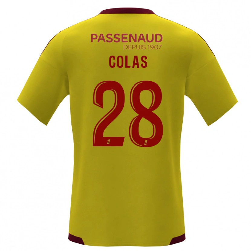 Danxen Kinderen Erwan Colas #28 Geel Rood Groen Uitshirt Uittenue 2026/27 T-Shirt