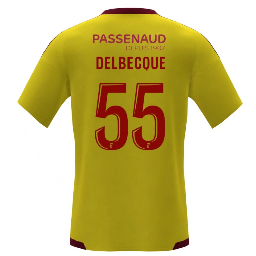 Danxen Kinderen Augustin Delbecque #55 Geel Rood Groen Uitshirt Uittenue 2026/27 T-Shirt