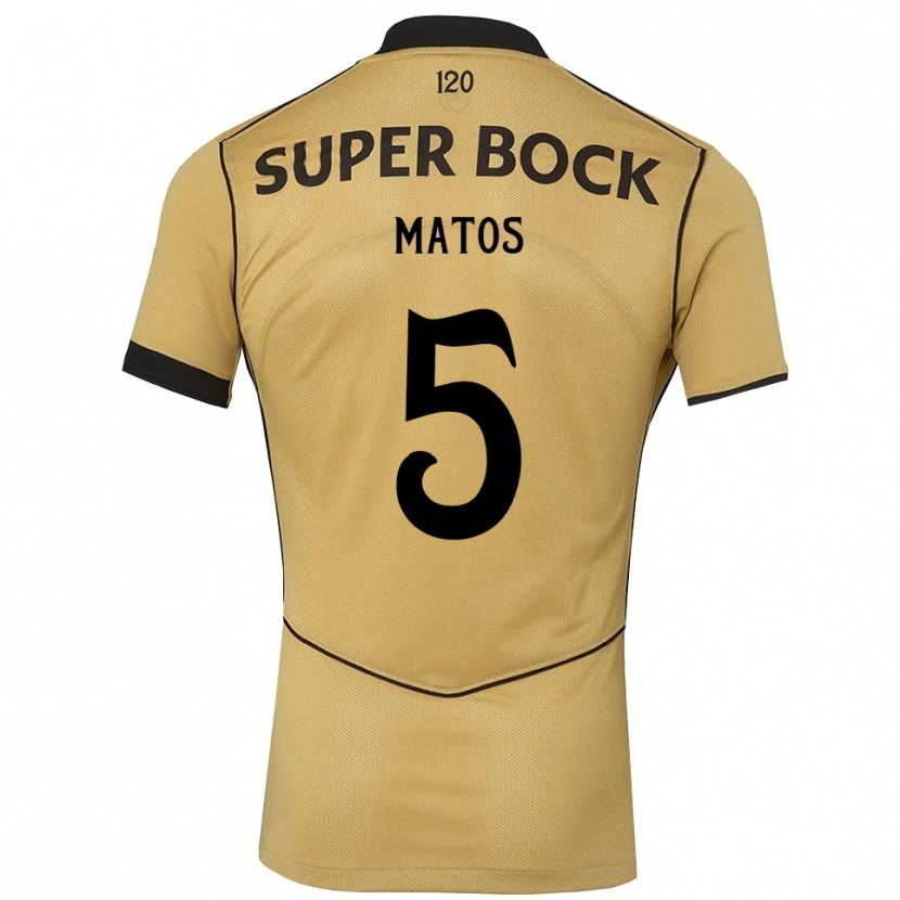 Danxen Kinderen Sérgio Matos #5 Goudgeelzwart Uitshirt Uittenue 2026/27 T-Shirt