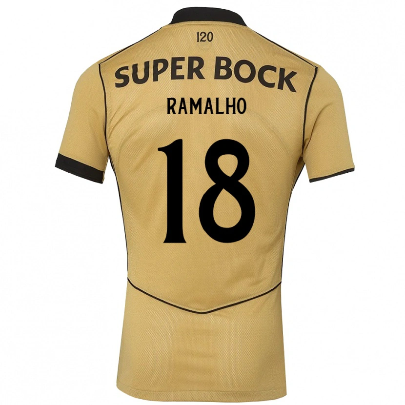 Danxen Kinderen Inês Filipa Ramalho Gonçalves #18 Goudgeelzwart Uitshirt Uittenue 2026/27 T-Shirt