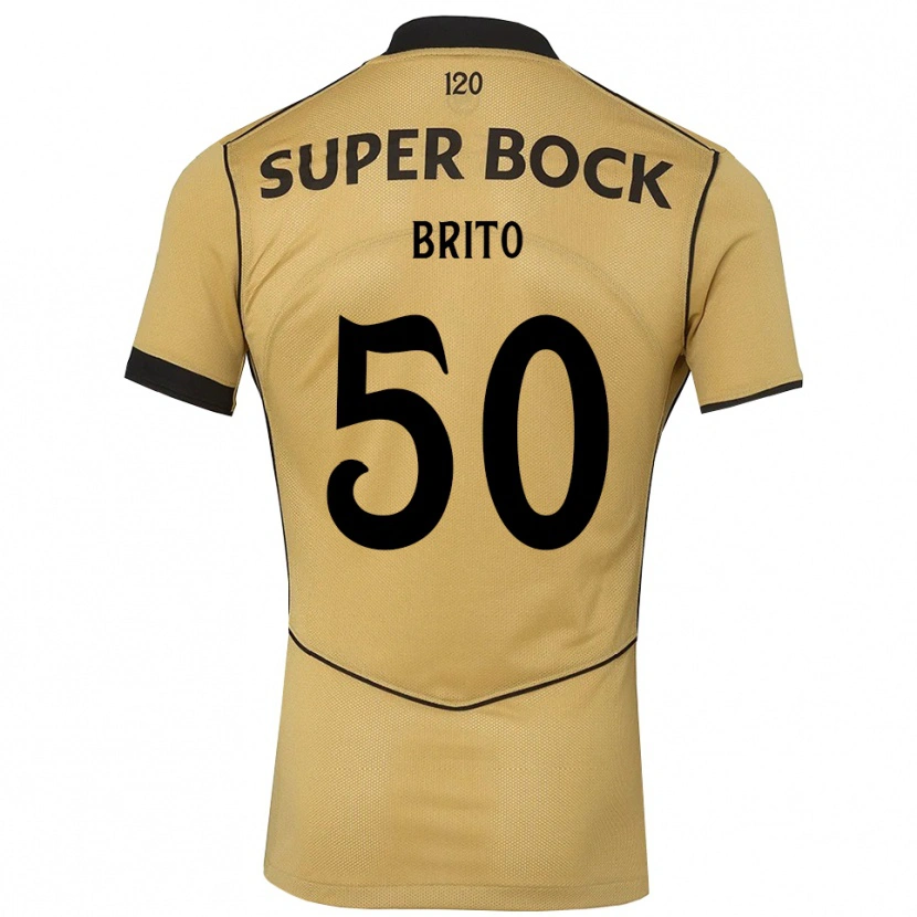 Danxen Kinderen Alexandre Brito #50 Goudgeelzwart Uitshirt Uittenue 2026/27 T-Shirt