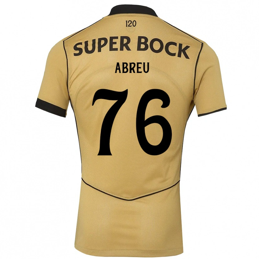 Danxen Kinderen Diogo Abreu #76 Goudgeelzwart Uitshirt Uittenue 2026/27 T-Shirt