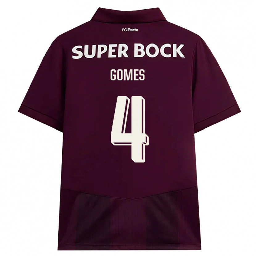 Danxen Kinderen Salvador Gomes #4 Bordeauxrood Wit Uitshirt Uittenue 2026/27 T-Shirt