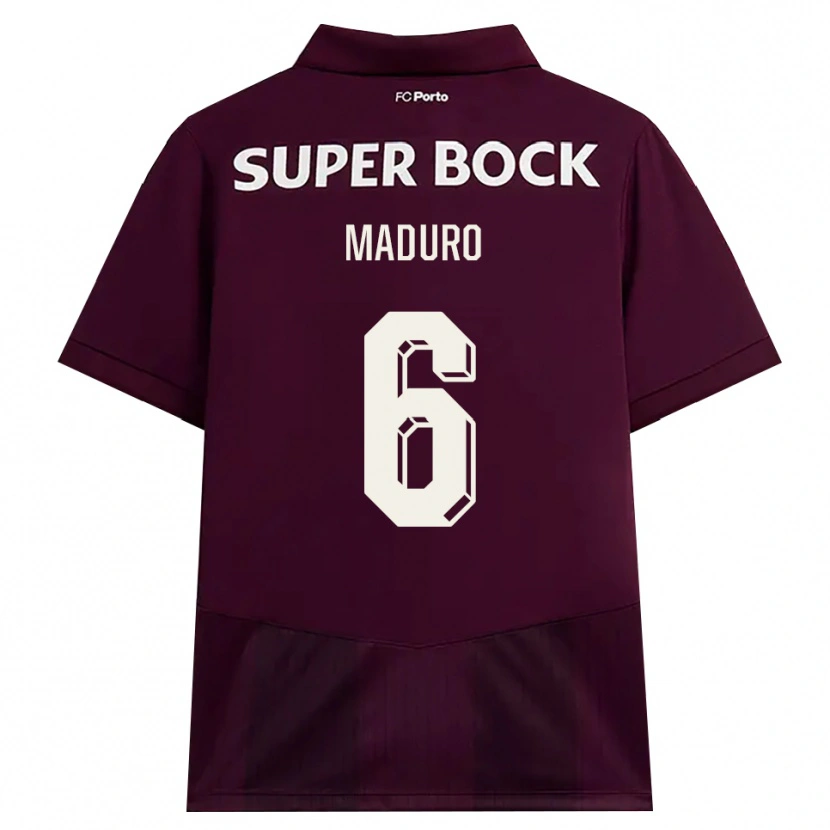 Danxen Kinderen Henrique Maduro #6 Bordeauxrood Wit Uitshirt Uittenue 2026/27 T-Shirt