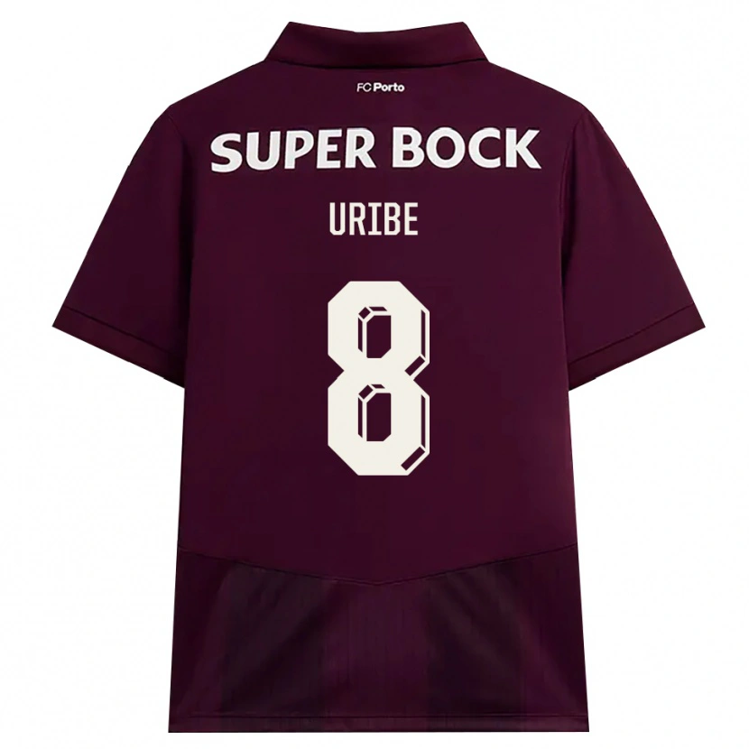 Danxen Kinderen Mateus Uribe #8 Bordeauxrood Wit Uitshirt Uittenue 2026/27 T-Shirt
