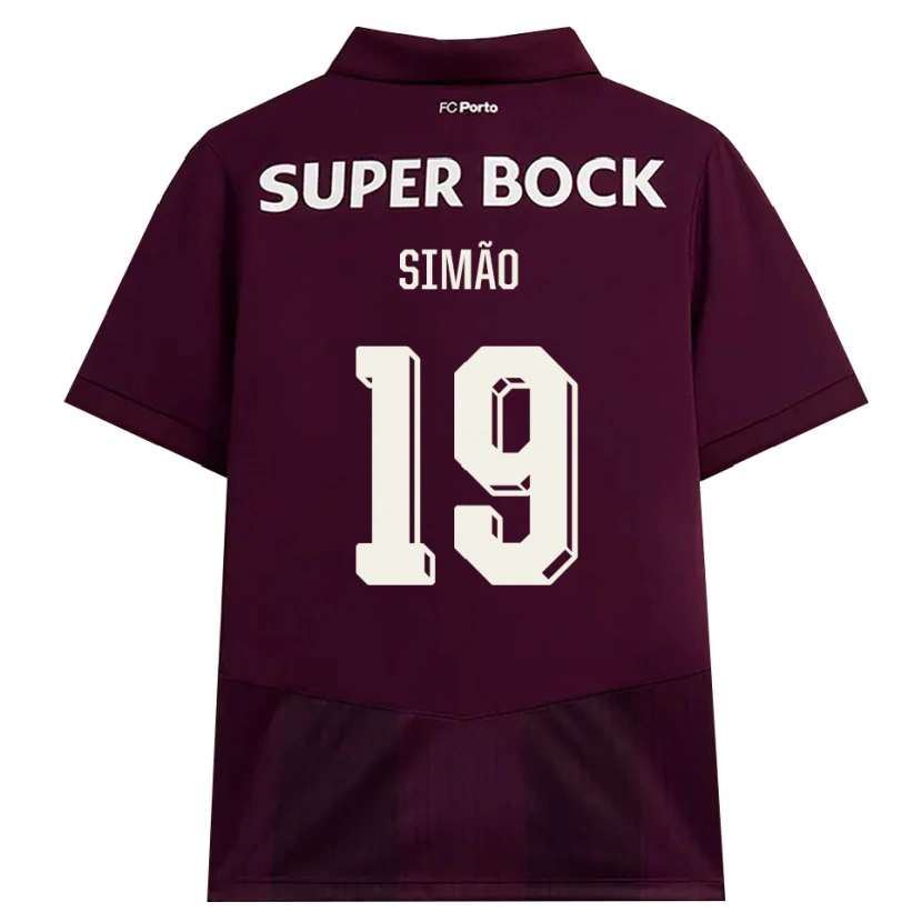Danxen Kinderen Martim Simão #19 Bordeauxrood Wit Uitshirt Uittenue 2026/27 T-Shirt