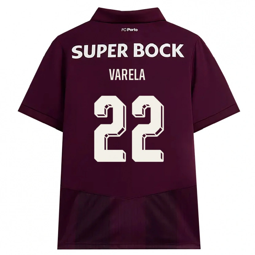 Danxen Kinderen Alan Varela #22 Bordeauxrood Wit Uitshirt Uittenue 2026/27 T-Shirt