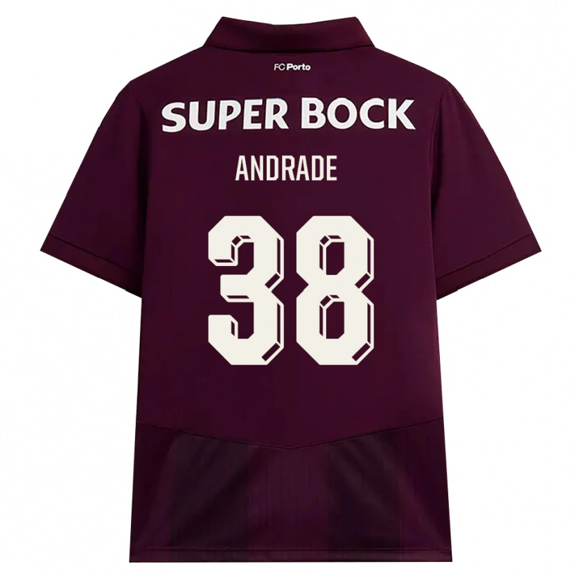 Danxen Kinderen Fernando Andrade #38 Bordeauxrood Wit Uitshirt Uittenue 2026/27 T-Shirt
