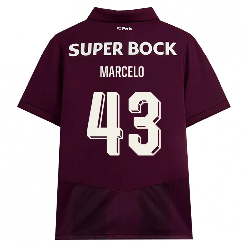 Danxen Kinderen Joao Marcelo #43 Bordeauxrood Wit Uitshirt Uittenue 2026/27 T-Shirt