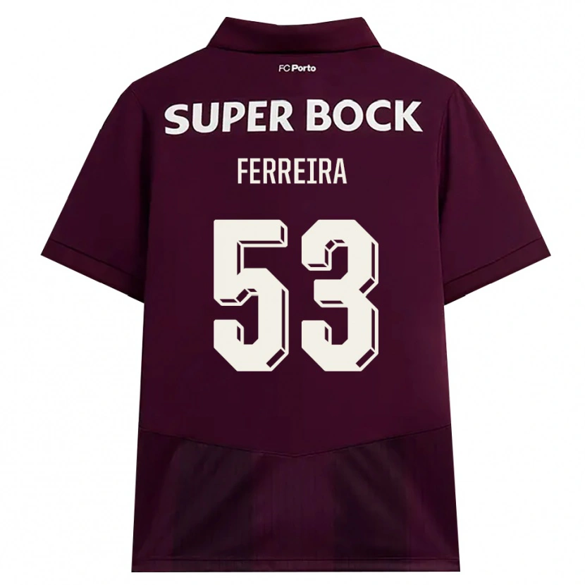 Danxen Kinderen Eduardo Ferreira #53 Bordeauxrood Wit Uitshirt Uittenue 2026/27 T-Shirt