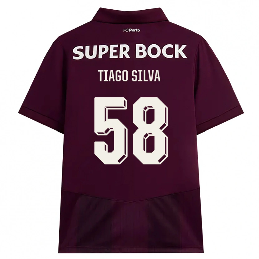 Danxen Kinderen Tiago Silva #58 Bordeauxrood Wit Uitshirt Uittenue 2026/27 T-Shirt