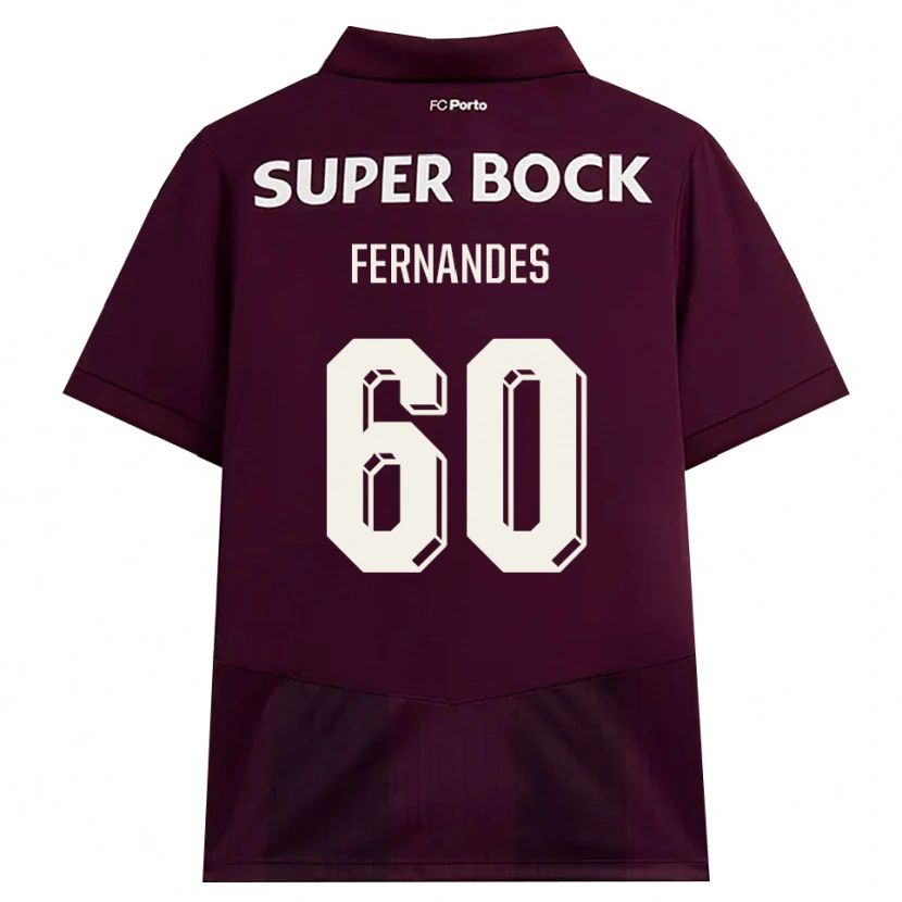 Danxen Kinderen Francisco Fernandes #60 Bordeauxrood Wit Uitshirt Uittenue 2026/27 T-Shirt