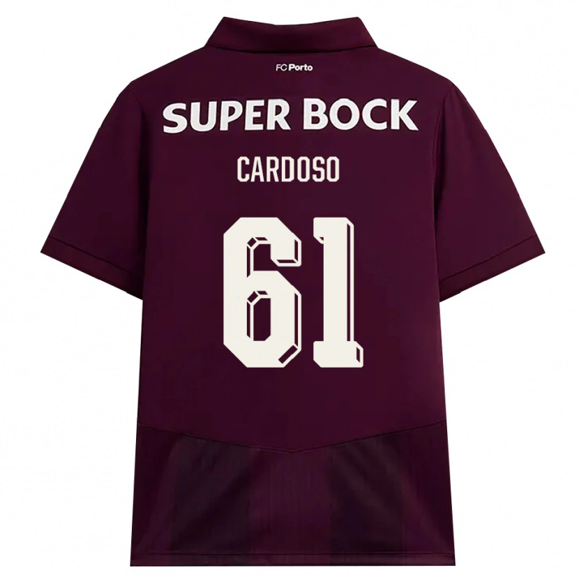 Danxen Kinderen Ivan Cardoso #61 Bordeauxrood Wit Uitshirt Uittenue 2026/27 T-Shirt