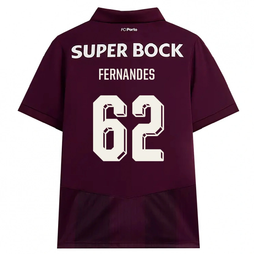 Danxen Kinderen Rodrigo Fernandes #62 Bordeauxrood Wit Uitshirt Uittenue 2026/27 T-Shirt