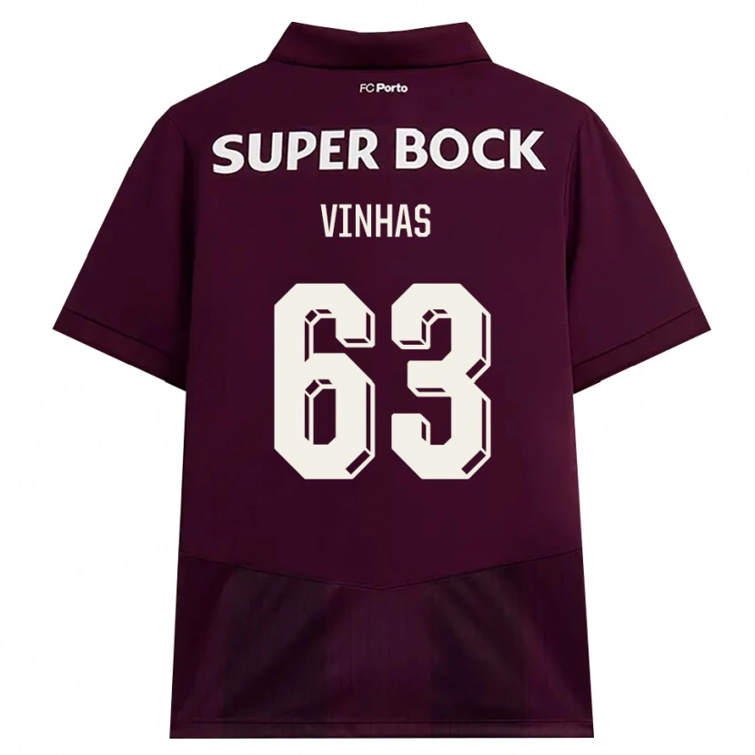 Danxen Kinderen David Vinhas #63 Bordeauxrood Wit Uitshirt Uittenue 2026/27 T-Shirt