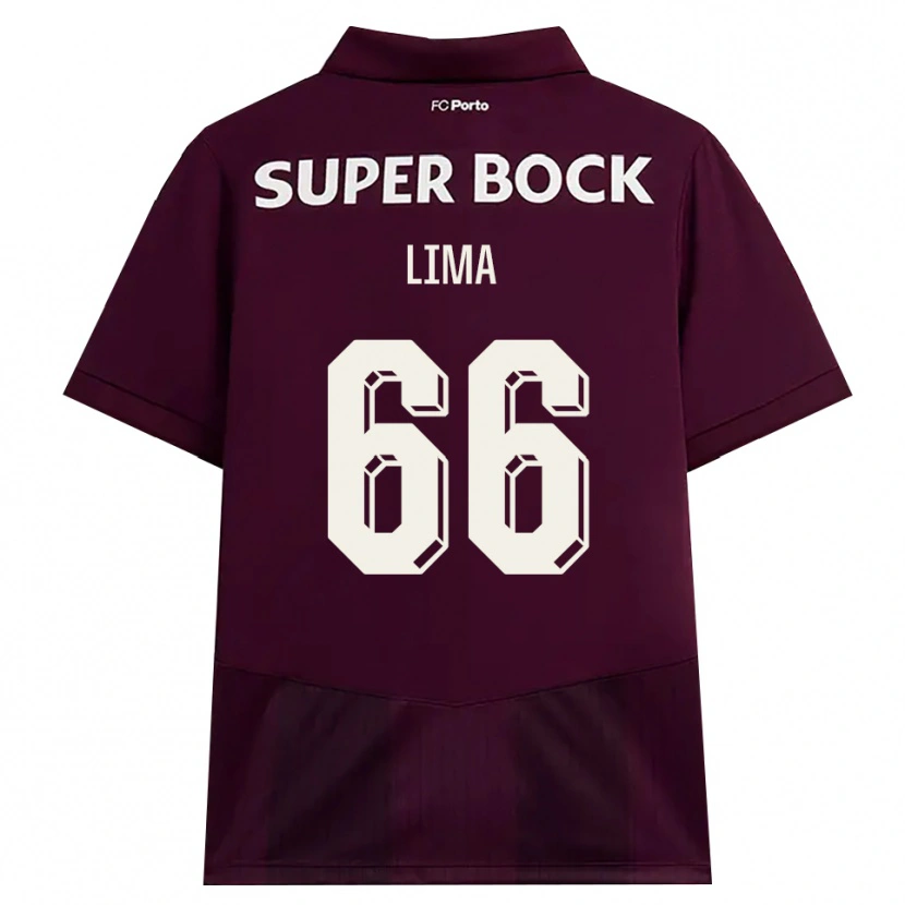 Danxen Kinderen Bernardo Lima #66 Bordeauxrood Wit Uitshirt Uittenue 2026/27 T-Shirt