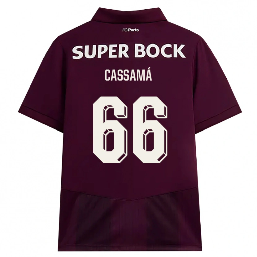 Danxen Kinderen Adramane Cassamá #66 Bordeauxrood Wit Uitshirt Uittenue 2026/27 T-Shirt